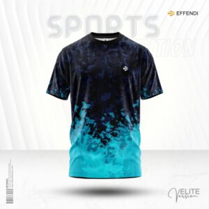 Half Sleeve Sports T-shirt - Black & Sky